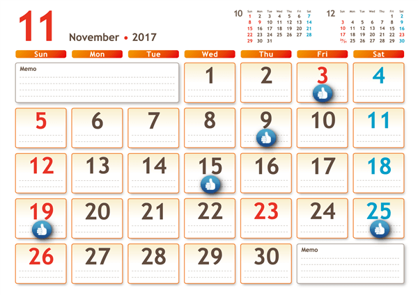 11月のカレンダー