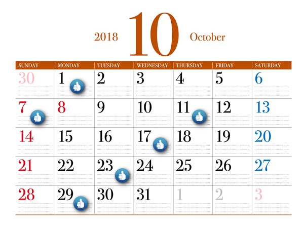2018年10月の大安日