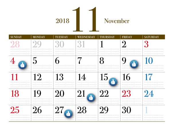 2018年11月の大安日