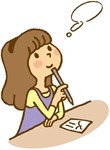 寒中見舞いを書く女性