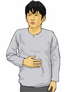 胃もたれする男性