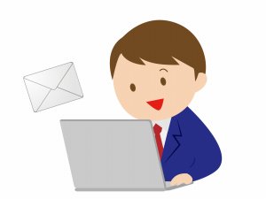 パソコンでメールするサラリーマン