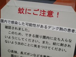 デング熱の警告板