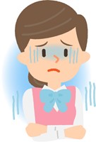 悪寒を感じるOL