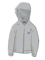 グレーのパーカー
