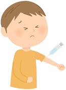 予防接種を受ける男の子